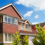 English house on springtime