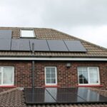 Solar panels on a house roof in the UK